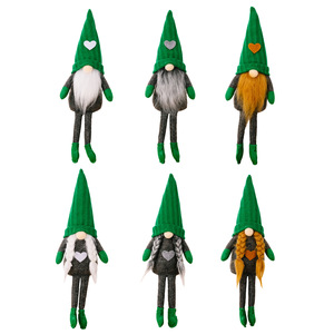 WOWEI Vert Tricoté Jambes Suspendues Chapeau Nain Sans Visage St. Patrick's Day Décoration Gnomes Peluche pour la Maison - Product Image 2