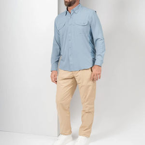 قمصان صيد رجالي بأكمام طويلة من البوليستر سبانديكس مخصصة سريعة الجفاف للاستخدام الخارجي UPF50 + قمصان رجالية للصيد والتنزه - Product Image 4