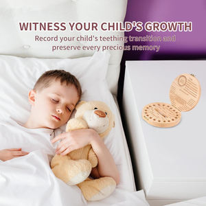 Kotak Peri Gigi, dudukan gigi kayu dapat menyimpan 20 gigi bayi hilang, kabel umbilikal rambut janin dan Rekam informasi bayi bayi - Product Image 3