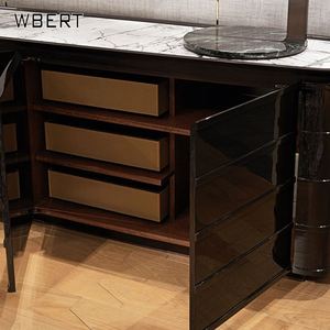 WBERT Modern Light Luxury Italian Designer Acero inoxidable Armarios de almacenamiento para el hogar Minimalista Italiano Wind Rock Panel TV Stands - Product Image 4