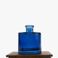 Diffuseur d'arômes en verre épais sérigraphié bleu cylindrique de 200 ml, avec bouchon, pour diffuseur à bâtonnets parfumés