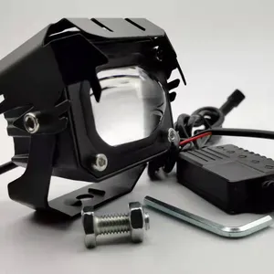 Holofote com lente led para motocicleta, 3000k 6000k, com farol de led para névoa, retrofit, para caminhão ou carro