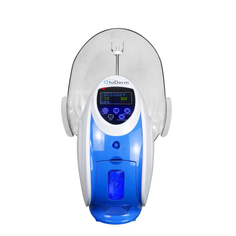 Mini Portable Blue 5L O2 Derm Oxygen Therapy O2toDerm Dome Facial Mask Facial Machine