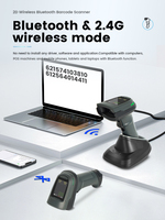 Syble New Item XB-D68T Pemindai Barcode Genggam Nirkabel BT QR Code 2D CMOS dengan Layar Tampilan, Cepat dan Mudah Dipasang