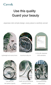 <span class=keywords><strong>Bicicleta</strong></span> de 6 Velocidades para <span class=keywords><strong>Mujer</strong></span> con Ruedas Grandes y Pequeñas de 22 y 24 Pulgadas, Horquilla de Acero, <span class=keywords><strong>Bicicleta</strong></span> Femenina con Cesta - Product Image 6