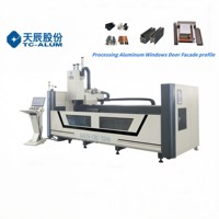 Centro de Fresado y Perforación CNC 4+2 de la Marca Tainchen para Ventanas y Puertas de PVC y Aluminio, Rotación en Cualquier Ángulo de -90 a 90 Grados, Servicio OEM