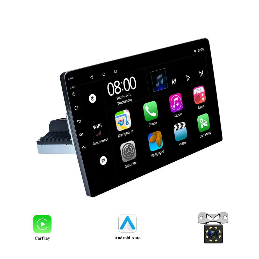Reako Stereo FM Radio support Carplay Android Auto Touch Screen 9 ''10'' 1 Din Android Multimedia Car Player