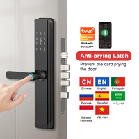 Cerradura Inteligente Eseye Tuya con Manija Electrónica, Huella Dactilar, Contraseña, Tarjeta, Entrada sin Llave, Control por Aplicación para Uso en Hoteles y Hogares