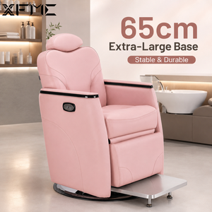 Poltrone da Parrucchiere XFMC Moderne e di Lusso, Girevoli e Regolabili in Altezza, Colore Rosa Italiano, Poltrone Elettriche Professionali per Barbieri - Product Image 1