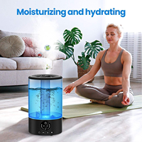 Humidificateur ultrasonique noir 3L, grand humidificateur à brume ultrasonique avec minuterie 2/4/8H, 3 vitesses, faible bruit, humidificateur électrique à télécommande