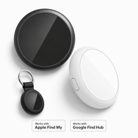 Partagez avec 5 appareils : Traceur Bluetooth rond, Hub de localisation, Double système, Étui en silicone anti-perte pour clés, animaux, sacs, voyages, enfants
