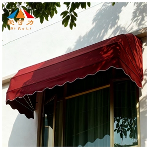 Style français moderne en alliage d'aluminium manuel rétractable extérieur dôme décoratif Villa maison porte et fenêtre auvent - Product Image 1
