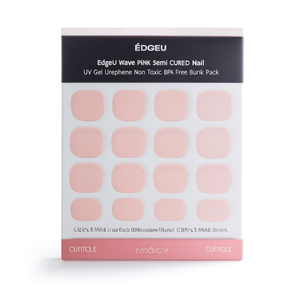 Pegatinas de Uñas Semicuradas Edgeu Wave Rosa, Gel UV Uretano, No Tóxico, Libre de BPA, Paquete al por Mayor - Product Image 3