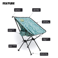 Chaises de camping pliantes légères de poche orange modernes pour voyage plage pique-nique randonnée chaise de lune compacte pliable en plein air