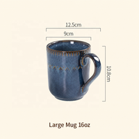 Juego de Taza y Platillo de Cerámica con Esmalte Reactivo para Café y Té, de Gres y Porcelana, con Relieve, para Restaurante, Venta al por Mayor