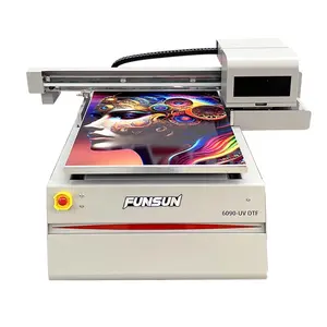 Funsun A1 Flatbed Uv Dtf Printer Direct Naar Film Pen Telefoonhoesje Fles Mok Pet Film Met Vacuüm Platform 2 Xp600 Hoofden