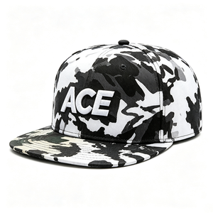Custom 3D Embroidery ACE Snapback Cap Flat Brim 6 Panel Hip Hop Baseball Caps Wholesale Two Tone Unisex Fashion Canvas Four - Product Image 3