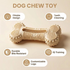 Jouets pour chiens multicolores personnalisés pour les chiens agressifs, design amusant, forme d'os en caoutchouc, petit jouet pour chien indestructible - Product Image 3