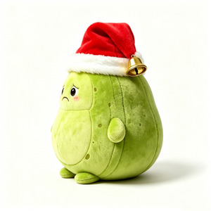 Customize Avocado stuffed <b>animal</b>, Cute avocado plushier, Holiday avocado toy, Santa <b>hat</b> avocado plush - Product Image 1