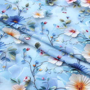 Baju tidur, lebar 150 cm Polyester Spandex empat cara kain elastis 3 d kain cetak Digital bunga untuk kain pakaian tidur - Product Image 2