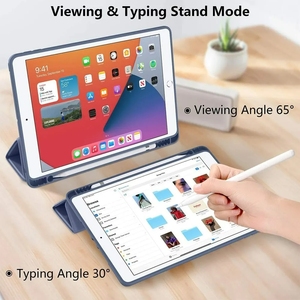 Trường hợp đối với Apple <span class=keywords><strong>iPad</strong></span> Pro 12.9 4th/5th/3rd thế hệ với chủ Slim PU rõ ràng Shell thông minh trifold đứng bảo vệ máy tính bảng Bìa - Product Image 6