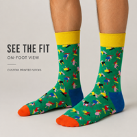 Chaussettes personnalisées OEM Mushafier pour adultes, en polyester/nylon/coton/fibre de bambou/laine, résistantes aux déchirures, séchage rapide, imprimées