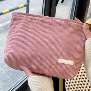 Logotipo de etiqueta privada personalizado de gran capacidad, nuevo maquillaje de pana, artículos de tocador cosméticos, bolsa organizadora con cremallera, monederos para mujer - Product Image 2