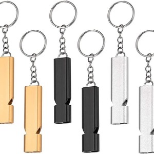 Sifflet de survie extra fort haute fréquence, porte-clés d'urgence pour l'extérieur, 5,5x1,5 cm, alliage métallique durable - Product Image 1