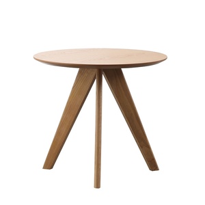 Modern Nordic Round Coffee <b>Table</b>, Solid Wood Minimalist Side <b>Table</b> for <b>Small</b> Apartment, Balcony, Living Room, <b>Office</b> - Product Image 1