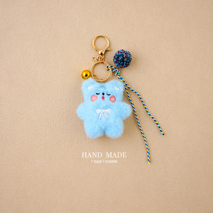 Peluche <span class=keywords><strong>mini</strong></span> mignon ours en peluche valentines porte-clés griffe poupée machine poupée peluche petit ours en peluche pompon cloche corde porte-clés - Product Image 3
