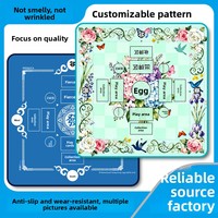 Tapis de jeu carré antidérapant, résistant à l'usure, à motif personnalisable, avec base en caoutchouc silencieuse et lavable, 800x800mm