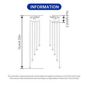 ต่างหูแบบติดหูทรงพู่ "Starry Night" สีขาวทองแดง ขายดี ดีไซน์สองแบบ โดดเด่นและหรูหรา - Product Image 2