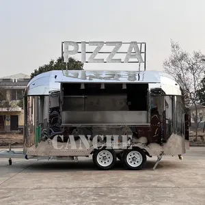 INS Popular Mobile Bar Catering Trailers Camión de comida multifuncional Fregaderos dobles con cintas de agua fría y caliente Diseño 3D gratis