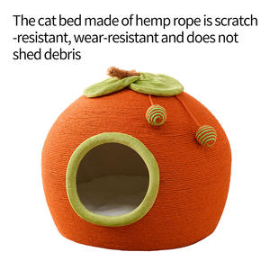 Cama para Gatos de Invierno Totalmente Cerrada, Tipo Domo de Sisal, Resistente a Arañazos, para Uso en Interiores - Product Image 2