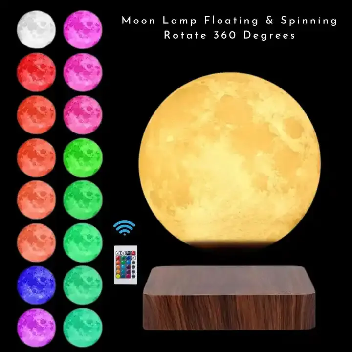 Hot Sale Desk 3d Printing Lamp Magnetic Levitating Light Moon Desk Floating Lamp