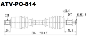 Подходит для <span class=keywords><strong>Polaris</strong></span> (2014) RZR 1000 XP Новый OEM 1333123/1333283/1333943/PO-8-323 ATV UTV CV вал оси CV для обоих передних - Product Image 2