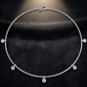 Pulsera de Diamantes Redondos Auténticos en Oro Blanco de Lujo, Joyería Fina de Diseño para Damas - Product Image 3
