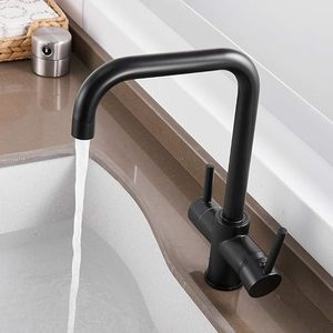 Elegante <span class=keywords><strong>Rubinetto</strong></span> da <span class=keywords><strong>Cucina</strong></span> in Ottone Nero con <span class=keywords><strong>Filtro</strong></span> dell'Acqua - Miscelatore Purificatore d'Aria per Acqua Potabile Pulita - Product Image 2
