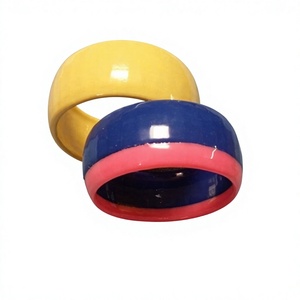 Handmade Resin <b>Bangle</b> Bracelet Red and Gray Round Shape Art Collectible Jewelry Designer Stylish Anniversary Party for Woman - Product Image 4