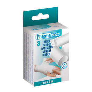 PHARMADOCT - Juego de 3 Vendajes de Algodón Hidrófilo de 3M x 7CM - Product Image 1