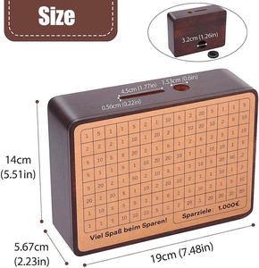 กล่องเงินส่วนบุคคลพร้อมเช็ควันเลขและกระปุกออมสินพร้อมเป้าหมายการประหยัด - Product Image 2