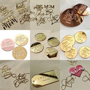 Honey And Sweetness Mother's Day Cake Decorations <b>Acrylic</b> <b>Mirror</b> Style Cake Plugin For Cupcake Decorating - Product Image 6