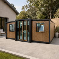 Maison conteneur extensible de 20 pieds, 2 chambres, 1 cuisine, 1 salle de bain, préfabriquée, modulaire, certifiée CE, avec plomberie et électricité préinstallées