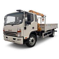Camion grue JAC 4x2, moteur diesel 126 CV, grue de 3,2 tonnes, grue à flèche droite, camion de levage hydraulique pour la construction