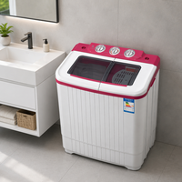 Efficient Twin Tub Semi-automatic Washing Machine Plastic Housing Household Washer for Small Home Use Sale