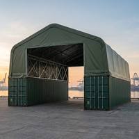 Bâtiment en tissu à portique double en PVC pour l'ingénierie industrielle, à portée libre, avec murs avant et arrière