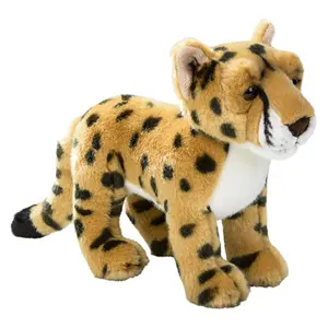 Desain baru lucu mainan boneka lembut kustom boneka binatang cheetah mewah