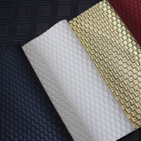 Korbgeflecht-Geprägtes PVC-Kunstleder Kleines Quadrat mit Metallischer Textur für Taschen, Schuhe und Handarbeiten