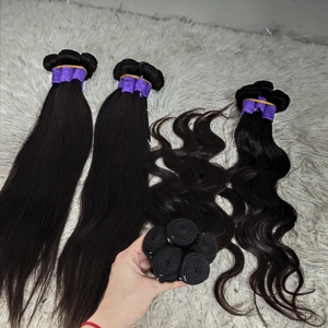 Letsfly ขายส่งผมแท้เวอร์จินเกรด 8A มาเลเซีย แบบ Remy ต่อผมด้วยเครื่องจักร แบบ Double Weft ผมตรง 100% สำหรับผู้หญิงผิวสี ขนาด 12-24 นิ้ว - Product Image 3
