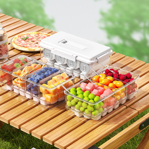 Food Storage <b>Container</b> Rectangle Clip-On Lid Airtight For Camping Outdoor Use - Product Image 4